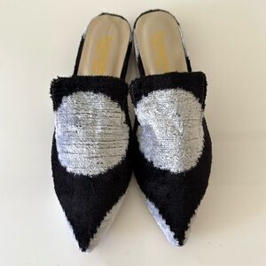 SUZANIART Velvet Mules Slippers Shoes 39/9